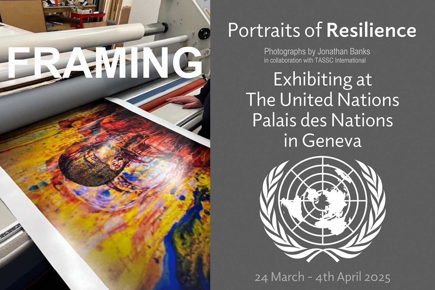 Exhibition Framing of "Portraits of Resilience" Jonathan Banks